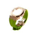 Розовый стальной корпус + светло-зеленый ремешок + розовая застежка-бабочка + инструмент