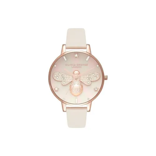 OLIVIA·BURTON Наручные часы Кварцевый механизм Натуральная кожа Ремешок 34 мм Жемчужная раковина Циферблат Цвет Женские часы