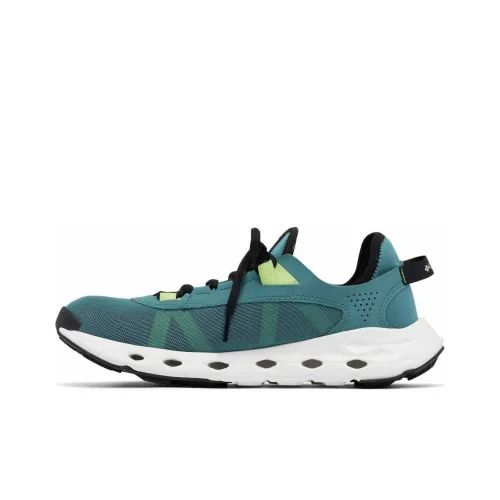 Columbia Shock Absorbers Slip-Resistant Abrasion-Resistant Lightweight Low-Top Hiking Shoes Men's Blue Green Колумбия Шок Абсорберы Противоскользящие Устойчивые к Износу Легкие Низкие Кеды Мужские Синий Зеленый