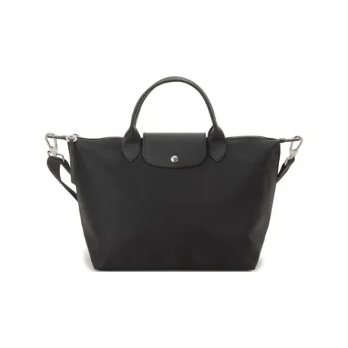LONGCHAMP Le Pliage Néo Полиамид Холст Кожа Плечевая Сумка Сумка-Пельмени Сумка Средний Мужская Черная