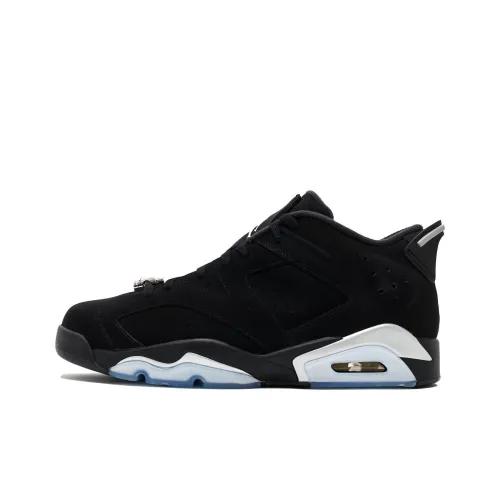 Jordan Air Jordan 6 Retro Low Chrome 2002 Нескользящий Легкий Низкий Топ Винтажные баскетбольные кроссовки Мужской Черный