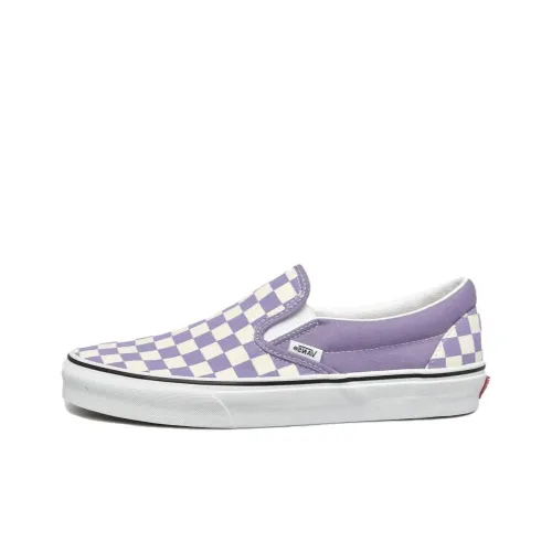 Vans CLASSIC Slip-On Low Top Скейтборд Кроссовки Унисекс Белый Фиолетовый