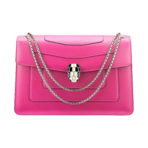 BVLGARI Serpenti Forever Телячья кожа Сумка через плечо Сумка на плечо Женская Фуксия