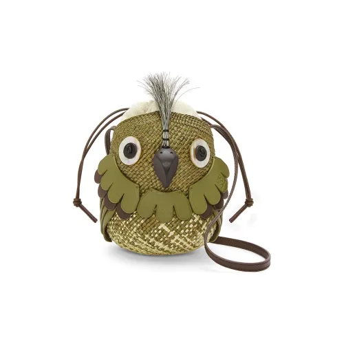 LOEWE Iracan Palm с коровьей кожей Сумка через плечо Женская Естественный Оливковый