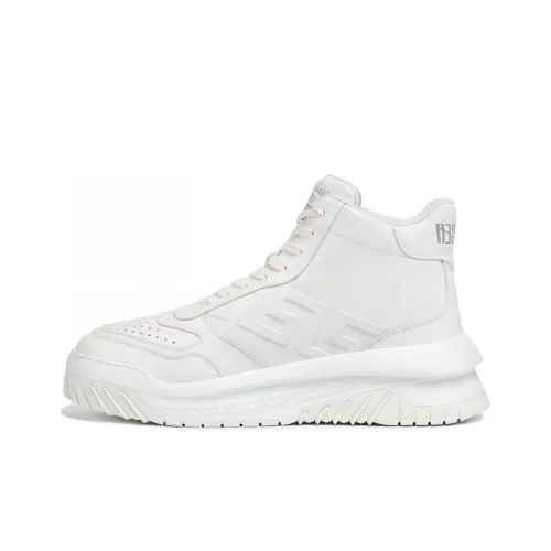 VERSACE Greca Odissea Высокие Топы Повседневная Обувь Мужская Белая