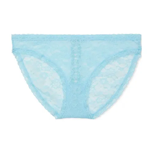 Victoria's Secret Розовый The LACIE Кружево Вверх Кружево Бикини Panty Cool Пуховые куртки Нижнее белье Женские 1 упаковка Светло-синий