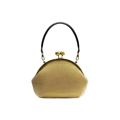 COIN QIAN Велюр Сумка через плечо Сумка Обычная Женская Черная Шампанское Золото