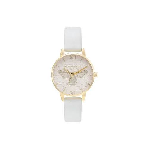 OLIVIA·BURTON Наручные часы Кварцевый механизм Кожаный ремешок 30MM Белый циферблат Женские часы