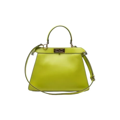 FENDI Peekaboo ISeeU Телячья кожа с овечьей кожей Сумка через плечо Сумка среднего размера Женская Зеленая