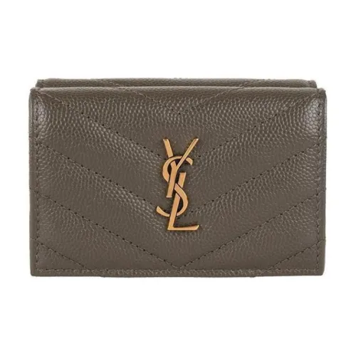 SAINT LAURENT Кожа Кошелек Мини Женский Зеленый