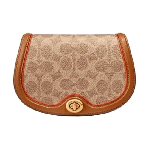 COACH Сумка Saddle из коровьей кожи сумка через плечо сумка-банка маленькая женская коричневая