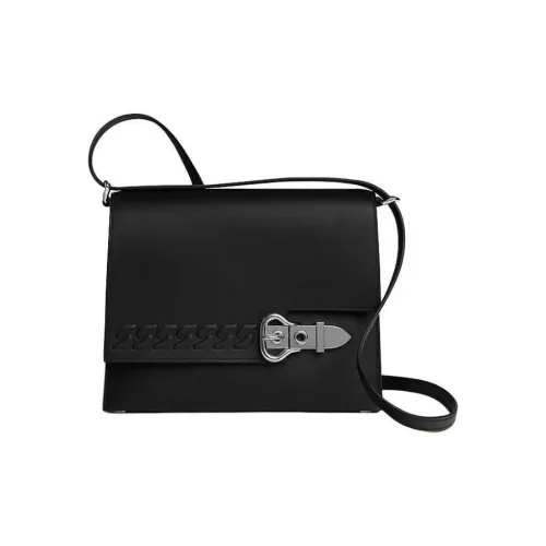 HERMES Boucle Sellier Swift Телячья кожа Сумка через плечо Женская 89 Черный