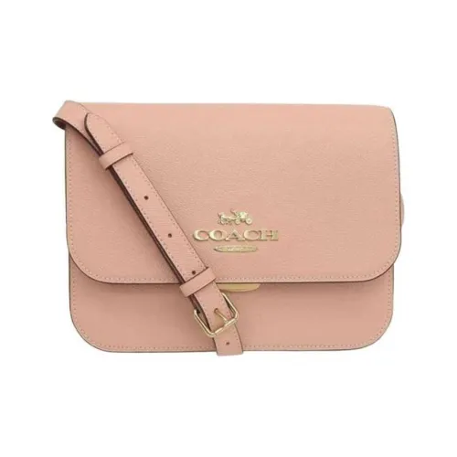 COACH Brynn Крестообразная текстура Кожа Маленькая квадратная сумка Сумка через плечо Средний Женская Перламутрово-розовый