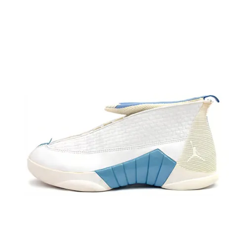 Jordan Air Jordan 15 OG Columbia Low Top Винтажные баскетбольные кроссовки Мужские Белый Синий