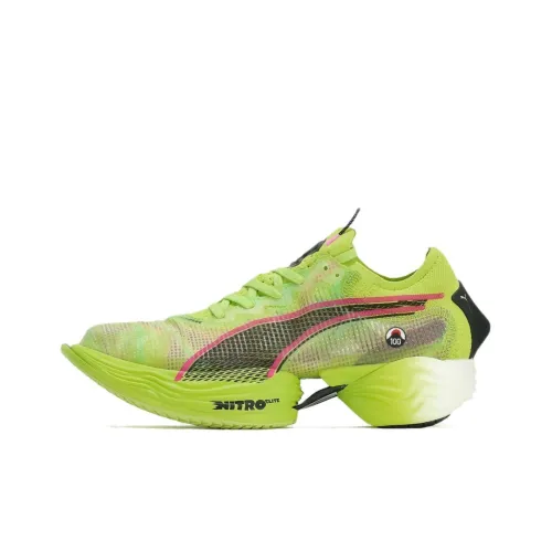 PUMA Fast R Nitro Elite Shock Absorbers Slip-Resistant Abrasion-Resistant Low-Top Беговые кроссовки Мужские Зеленые