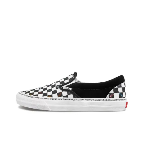 VANS Slip On Series Vlt L Low Top Скейтборд Кроссовки Unisex Черный Белый Шахматная Клетка