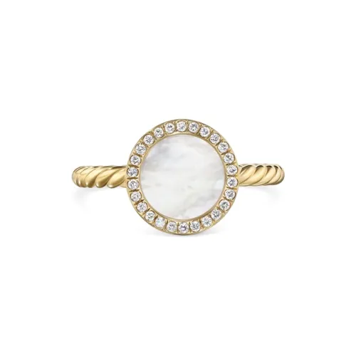 David Yurman 18К золото Mother Of Pearl Diamond Rings Women's Gold