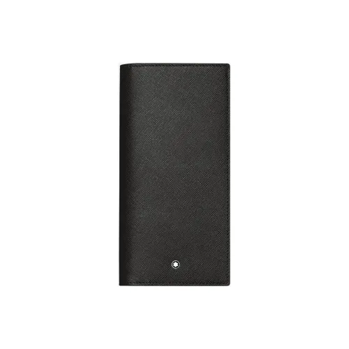 MONTBLANC Full Рельефная кожа для голени Держатель для визиток Кошелек Мужской Черный