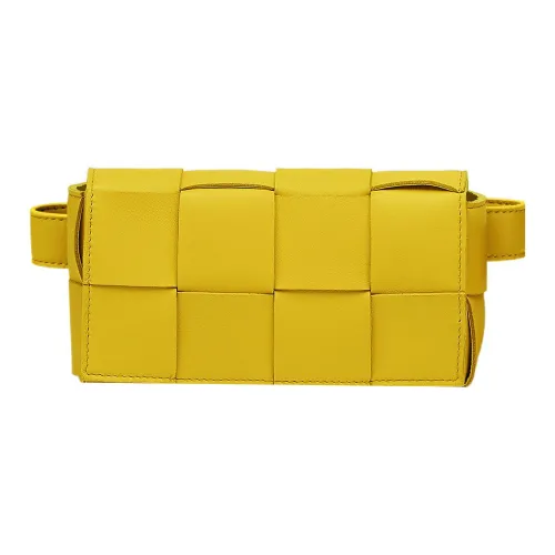Bottega Veneta Cassette Овчина Сумка тофу Бананка Мини Женские Желтый