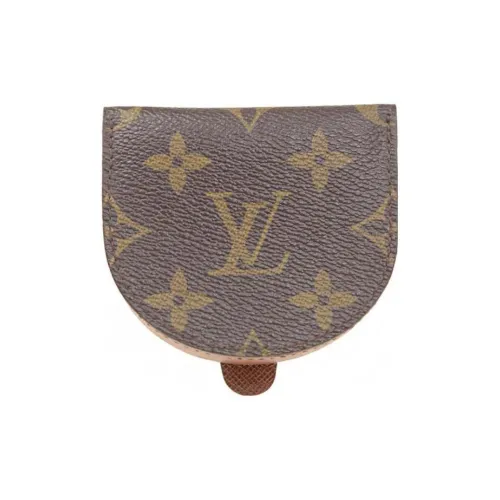 LOUIS VUITTON Телячья кожа Кошелек для монет Кошелек Стандартный Унисекс Коричневый