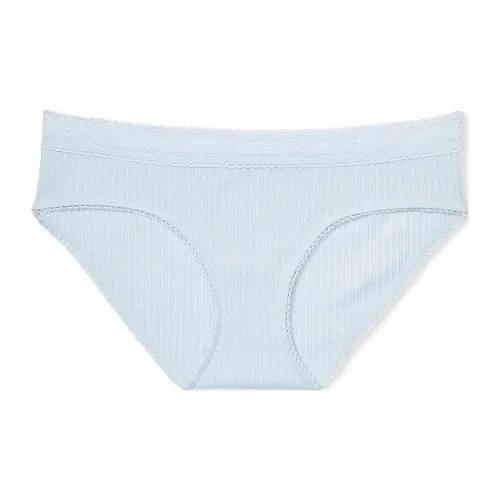 Victoria's Secret Розовый Хлопок Логотип Хлопок Кружево Обхват талии Hiphugger Panty W Нижнее белье Женские 1 шт Светло-синий