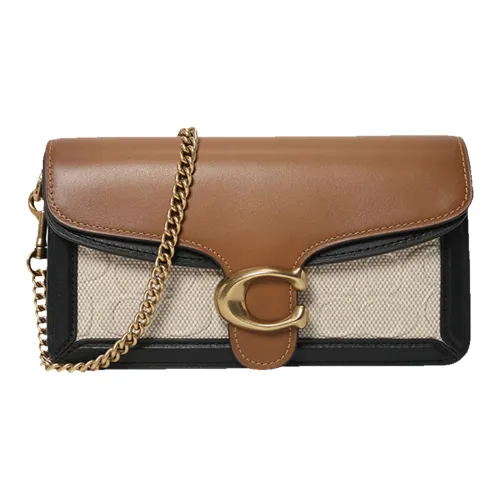 COACH Tabby Кожа Сумка через плечо Женская Коричневая Белая Черная Многоцветная