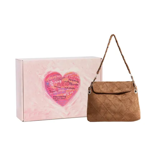 CHRISBELLA Велюр Сумка на плечо Большая Женская Коричневая