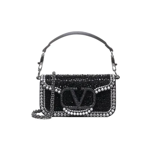 Valentino Locò Lambskin Одно Плечо Сумка Маленькая Женская Черная