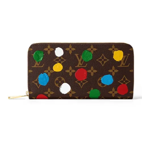 LOUIS VUITTON Yayoi Kusama Коллаборация Zippy Холст с кожей Кошелек Женские Многоцветный