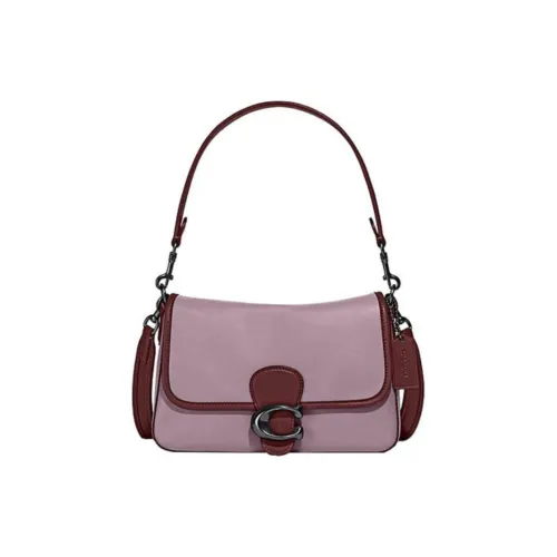 COACH Tabby Коровья кожа Сумка Сумка через плечо Сумка через плечо Женская Таро Фиолетовый Коричневый