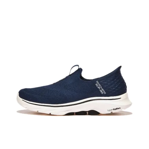 Skechers GO WALK 7 Амортизация Износостойкий Низкий Топ Casual Мужской Синий Белый