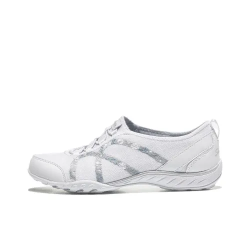 Skechers Breathe Easy Амортизация Износостойкий Низкий Топ Повседневная Обувь Женская Белая