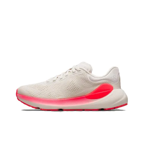 lululemon Beyondfeel Slip-resistant Abrasion-resistant Low Top Casual Running Sneakers Women's White Red lululemon Beyondfeel Противоскользящий Устойчивый к истиранию Низкий Топ Повседневные Беговые Кроссовки Женские Белый Красный