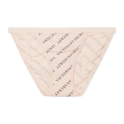 Victoria's Secret Розовый Эластичный Хлопок STRING Бикини Трусы С принтом Нижнее белье Женское 1 упаковка Розовый