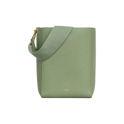 CELINE Мягкая Телячья Кожа Ведрообразная Сумка Портативная Сумка через плечо Женская Зеленая
