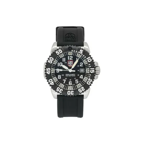 LUMINOX Кварцевый механизм Мужские часы Часы 45 мм Черный циферблат Корпус из нержавеющей стали Силиконовый ремешок