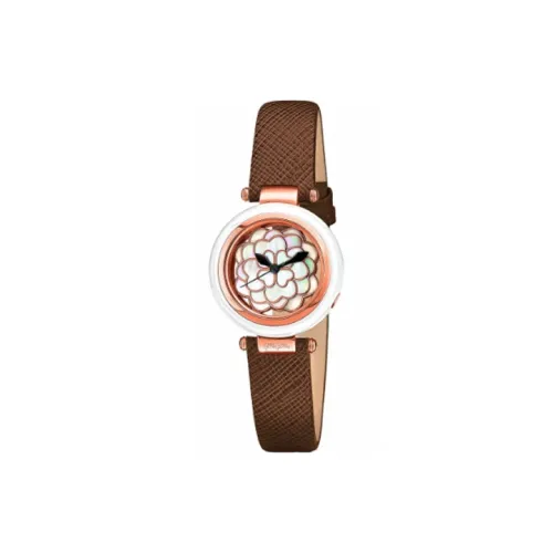 Folli Follie Women's Watch Кварцевый механизм Кожаный ремешок 25 мм Белый циферблат