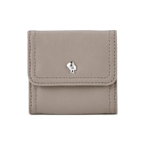 PORTER Flax с PU (полиуретан) и кожей вставки кошелек для монет унисекс теплый темно-серый