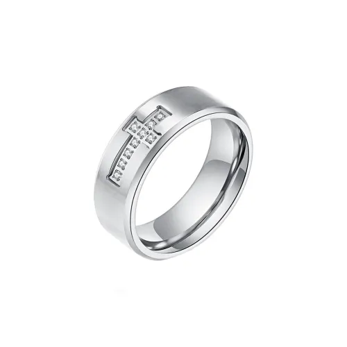 Келанси Кольца из титанового стального сплава Унисекс Серебряные