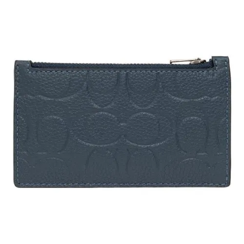 COACH Card Case Коровья кожа Держатель для карт Мини Женский Темный деним