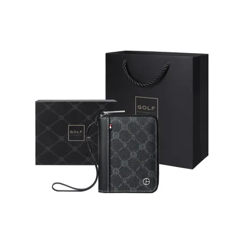 GOLF PVC с коровьей кожей кошелек для монет анти-скимминг держатель для карт маленький мужской черный