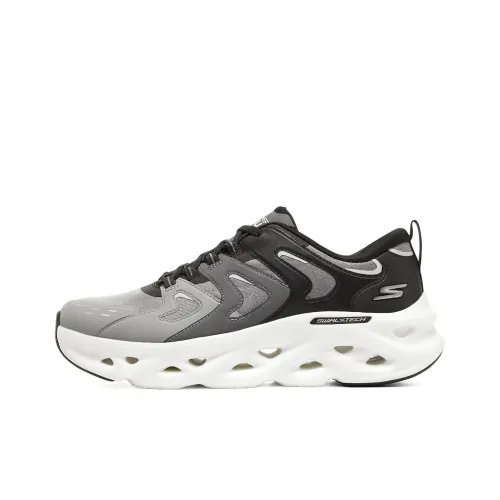 Skechers Glide Step Низкий Топ Повседневные Беговые Кроссовки Мужские Черно-Белые