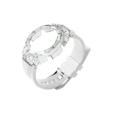 Прозрачный ледниковый чехол + белый ремешок + серебряная шпилька