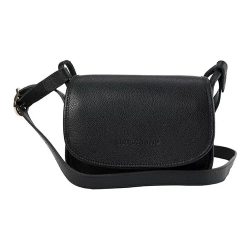 LONGCHAMP Le Foulonné Коровья кожа Сумка через плечо Маленькая Женская Черная