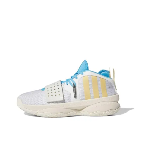 Adidas Dame 8 Extply Slip-Resistant Rebound Low-Top Баскетбольные кроссовки Унисекс Белый Бежевый Синий
