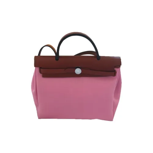 HERMES Herbag Zip Холщовая сумка Сумка Сумка через плечо Сумка через плечо Женская Розовая