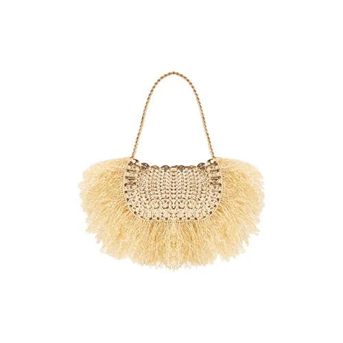 Paco Rabanne Латунь и Ткань из соломы Сумка-хобо Сумка Женская Золото