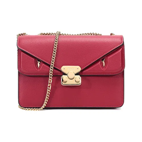 FENDI Сумка через плечо из коровьей кожи женская темно-красного цвета