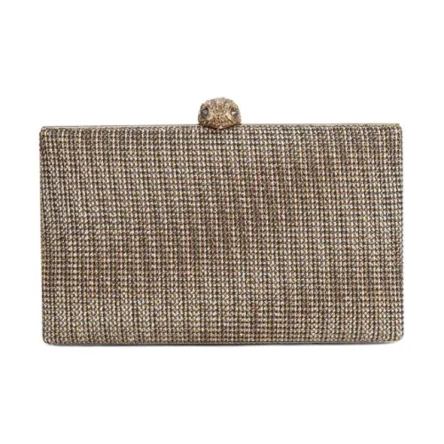 Kurt Geiger London Ткань Гусиная лапка Ткань Одно плечо Через плечо Клатч Женские Бежевый