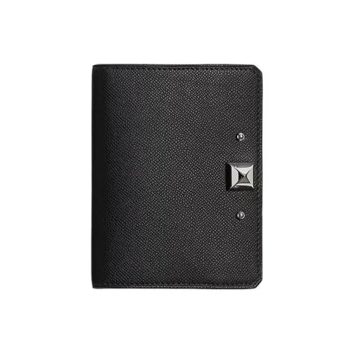 HERMES Madame Телячья кожа Кошелек Держатель для карт Женский 89 Черный